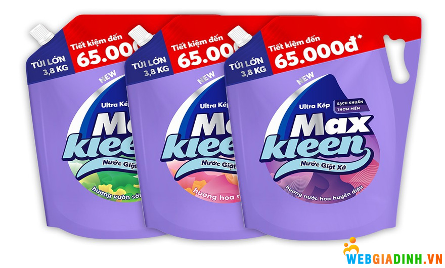 Các loại nước giặt xả MaxKleen 