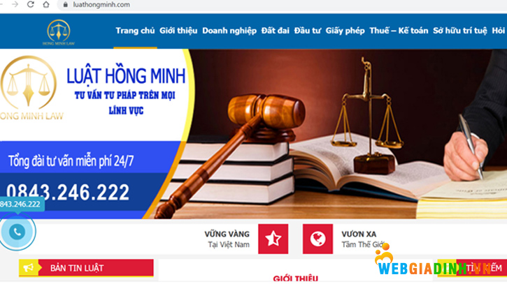 Website Công ty tư vấn Luật Hồng Minh